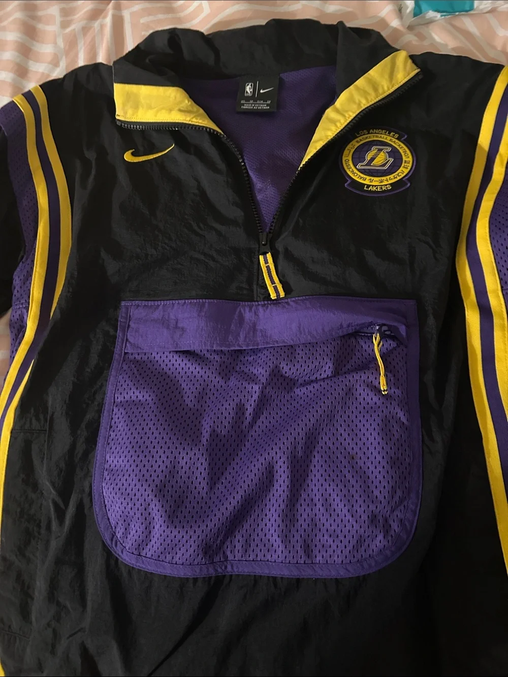 Nike Black/Purple/Yellow Los Angeles Lakers Pullover